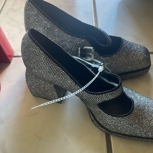 GB Sparkling Silver Heels